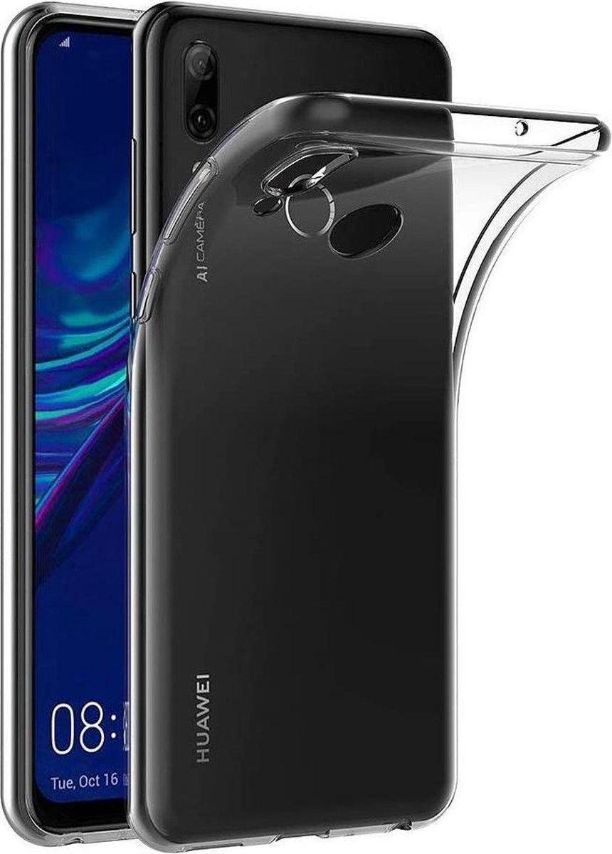 Huawei P Smart 2019 hoesje transparant - Flexibel Jelly cover Huawei P Smart 2019 hoesje met gratis telefoonhouder - Transparant