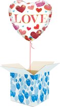 Helium Ballon Hart gevuld met helium - Valentijnsdag - Cadeauverpakking - Love rode hartjes - Hartjes Folieballon - Helium ballonnen Valentijnsdag