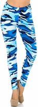 Camouflage Legging Dames - Camo/Blauw - Maat S/M 'Cately'