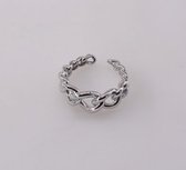 Chain ring breed | zilver gekleurd