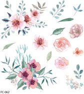 Temporary tattoo | tijdelijke tattoo | fake tattoo | bloemen - flowers | 105 x 120 mm