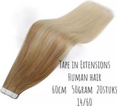 Tape In Hair Ombré Balayage stikker extensions 60cm 50gram 20stuks human hair