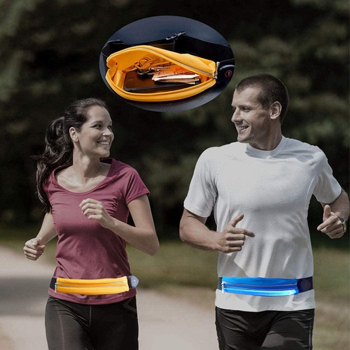 LED Running Belt Roze Waterproof hardloop gordel hardloop riem hardloop...