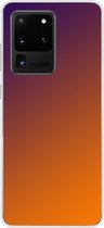 Samsung Galaxy S20 Ultra - Smart cover - Oranje Paars - Transparante zijkanten