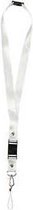 Sleutelkoord, l: 53 cm, b: 2 cm, wit, 5stuks