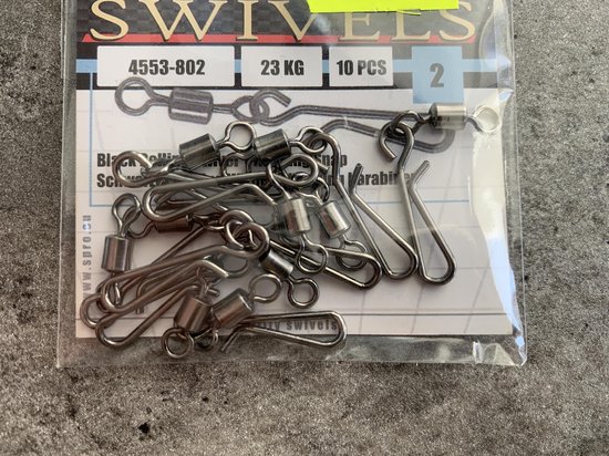 Spro - wartel met clip - swivel - 10 stuks - maat 2 - 23 kg