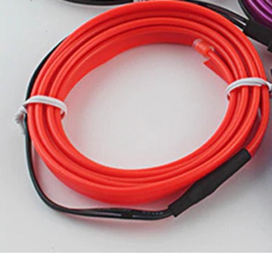 Acheter Bande lumineuse LED rouge USB 5V, fil EL, décoration intérieure de  voiture