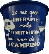 Cadeau Emmer - Camping - 12 liter - blauw - cadeau - geschenk - gift - kado - surprise - kamperen