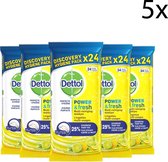 Dettol Schoonmaakdoekjes Power & Fresh - Citrus - 24 stuks x5