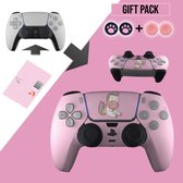 Foxx decals - PS5 sticker voor controller - PS5 skin - Pink unicorn - Roze - met gratis thumb grips