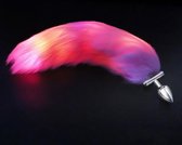 Kinky Secrets Roze Buttplug Staart Met Led Verlichting En Zelfondersteunend Skelet In De Kern - Anale Staart Voor Petplay En Furry
