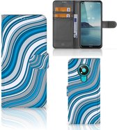Book Case Nokia 3.4 Hoesje Waves Blue
