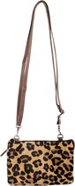 Lichtbruine Crossbody Tas Met Jaguar Print – Mini Bag – Mini Tas – Leren Tasje Klein Cognac – Maat L