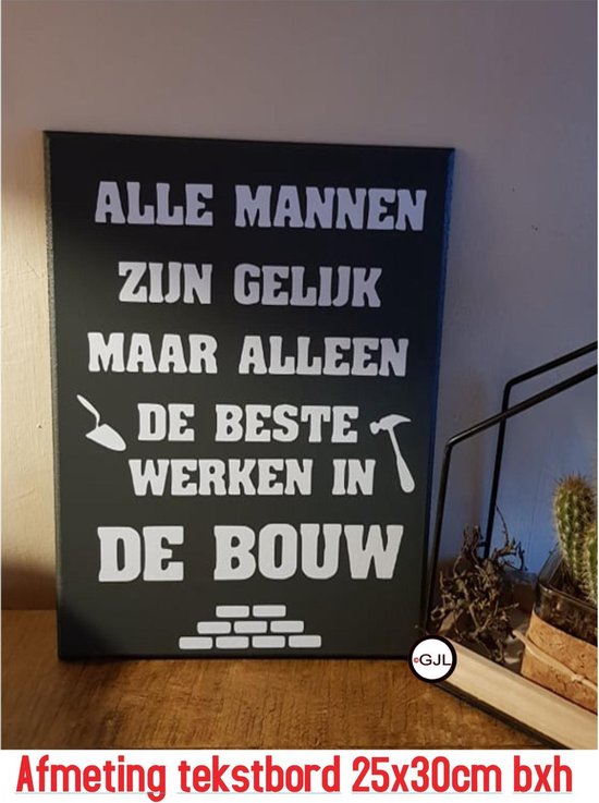 Tekstbord Wandborden Bouw Beroep Bouwen   Mannen  Papa  Spreukbord Quotebord Cadeau  Spreuken Spreuk Quoteborden Wand Quote Bord   Hout Spreukbord  Woondecoratie   Vaderdag Verjaardag-Handgemaakt Mancave