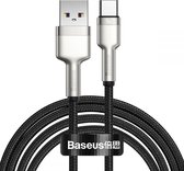 Baseus Cafule Metalen USB-C kabel - 200cm - Zwart
