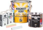 2500ml Magneetverf + Krijtjes Wit + Krijtjes gekleurd + SB Verf 500ml Zwart + 10 Witte Neodymium Magneet 15mm