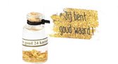 Flesje met echt bladgoud erin "jij bent goud waard" cadeau artikel