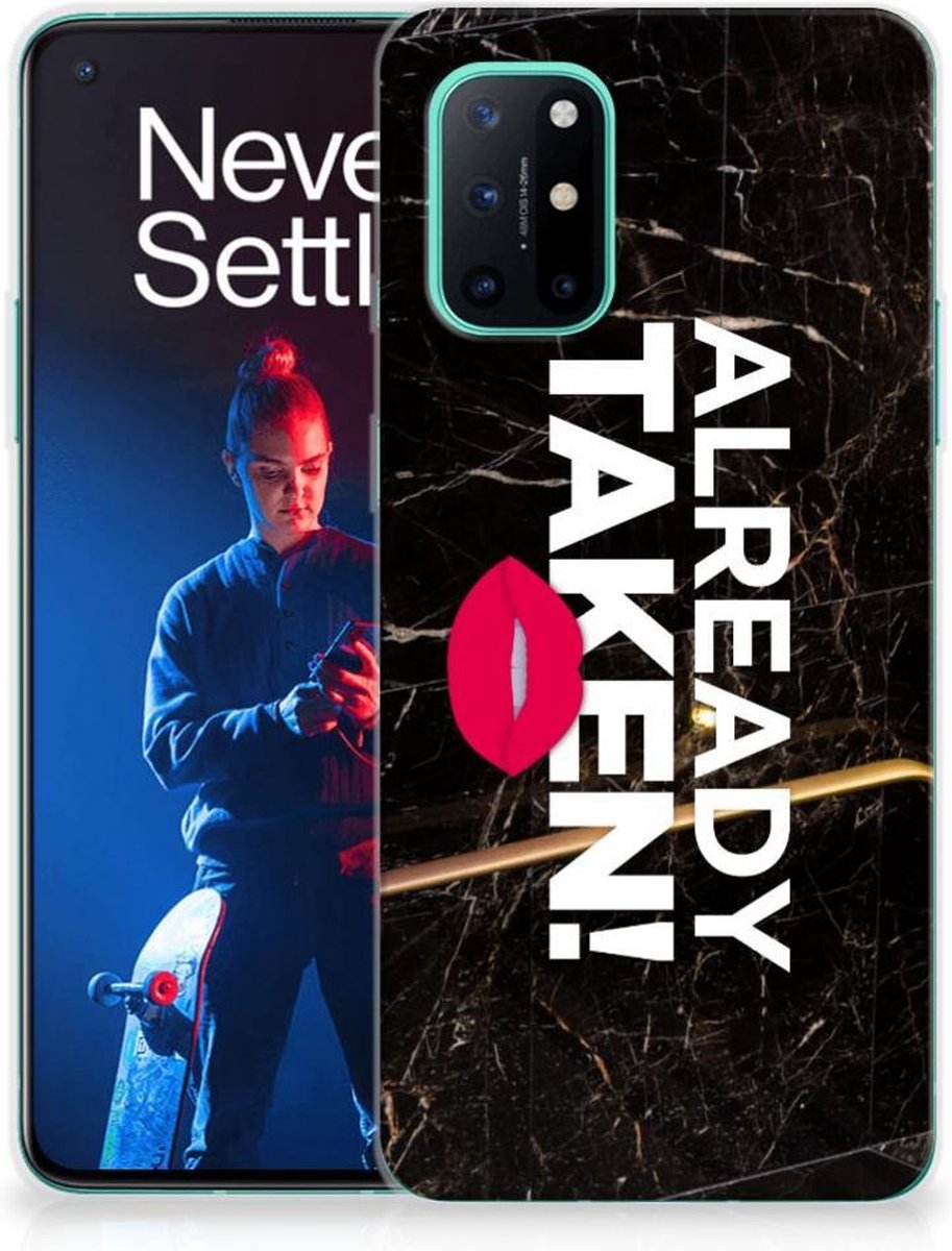 OnePlus 8T Siliconen hoesje met naam Already Taken Black