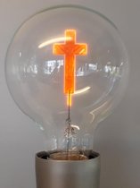 3 x Kruislampje / devotie / lamp (glasbol lengte 10 cm / breedte 8 cm) E27 fitting