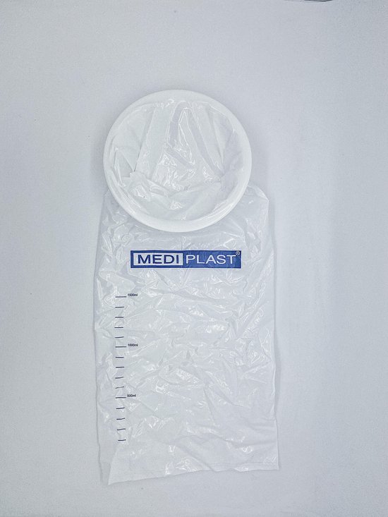 Mediplast Braakzak / Spuugzak 1,5 Liter met absorberend polymeer poeder - 50 stuks
