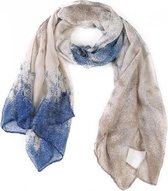Dames sjaal in de kleur blauw - bruin - 180 x 90 cm
