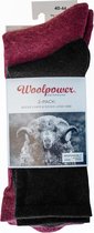 Woolpower 2-Pack: Liner Sock / Sock 400 - Zwart / Rouge - 2 paires de Chaussettes - 60% laine mérinos