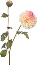 Viv! Home Luxuries Dahlia - zijden bloem - wit roze - 80cm - topkwaliteit