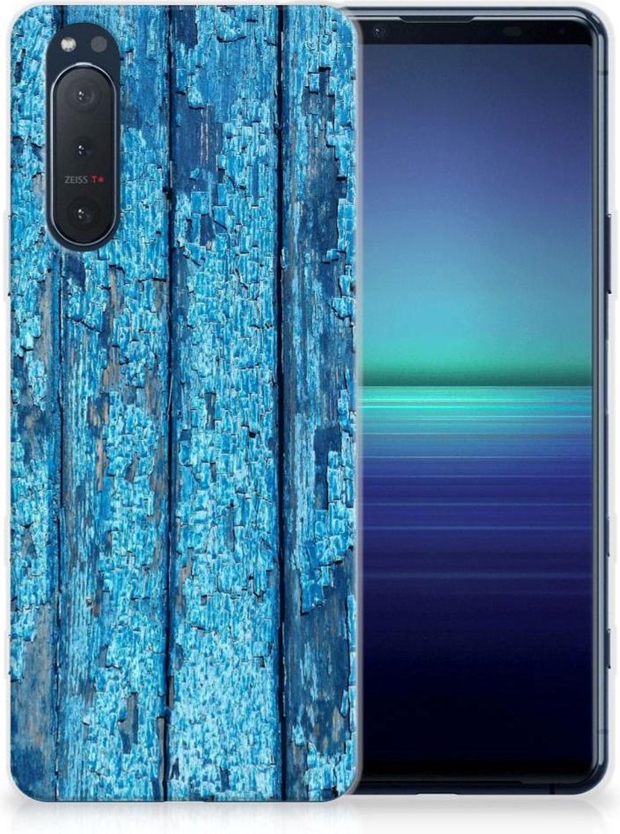 Sony Xperia 5II Bumper Hoesje Wood Blue