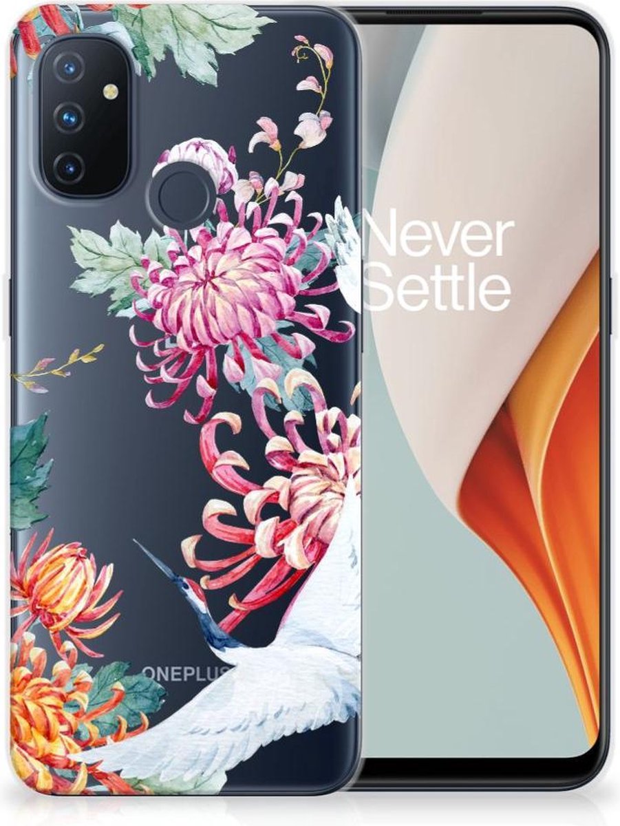 OnePlus Nord N100 TPU Hoesje Bird Flowers