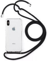 Telefoonhoesje met koord iPhone X/XS - Zwart - Telefoonkoord – Telefoonhoes – Backcover met Koord – Telefoon Koord – Telefoonketting – Telefoonhoesje met Koord – Hoesje met Koord -