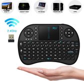 Draadloos Bluetooth mini toetsenbord met touchpad Airmouse muis + oplaadbare accu Voor Tablet - Smart TV - Laptop - Computer - Smartphone - Zwart