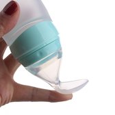 90 ml Baby Voedingslepel - Knijpfles - BPA vrij - Siliconen Zuigfles/lepel voor zuigeling - Groen