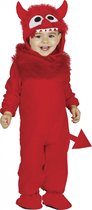 Duivel Kostuum | Razend Rood Monster | Jongen | 6 - 12 maanden | Halloween | Verkleedkleding