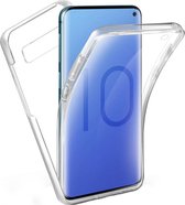 Samsung S10 hoesje 360 graden en screenprotector full body shock proof case transparant protection slim fit soft skin - Samsung Galaxy S10 hoesje 360 graden case voor en achterkant