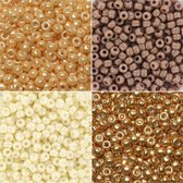 4 zakjes Miyuki rocailles 8/0 3mm | Cremé beige goud | 5 gram per zakje | Sieraden  maken