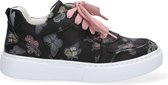 Braqeez 421303-589 Meisjes Lage Sneakers - Zwart/Print - Leer - Veters