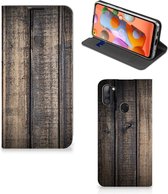 Leuk Case Cadeau voor Mannen Geschikt voor Samsung Galaxy M11 | A11 Smart Cover Steigerhout
