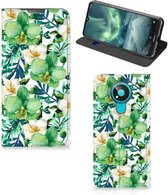 GSM Hoesje Nokia 3.4 Bookcase Cover Orchidee Groen