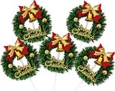 Merry Christmas Cake Topper - Kerstboom - Guirlande - Kerst decoratie |5 stuks|