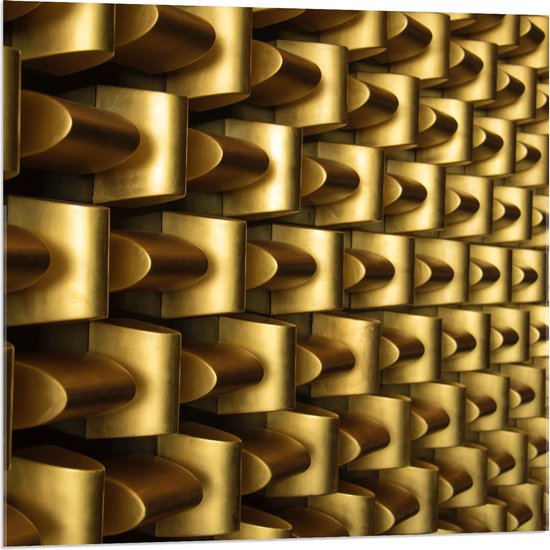 Acrylglas - Gouden Blokken - 80x80cm Foto op Acrylglas (Wanddecoratie op Acrylglas)