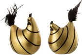 J-Line Kip Strepen Poly Goud/Zwart Medium Ass2