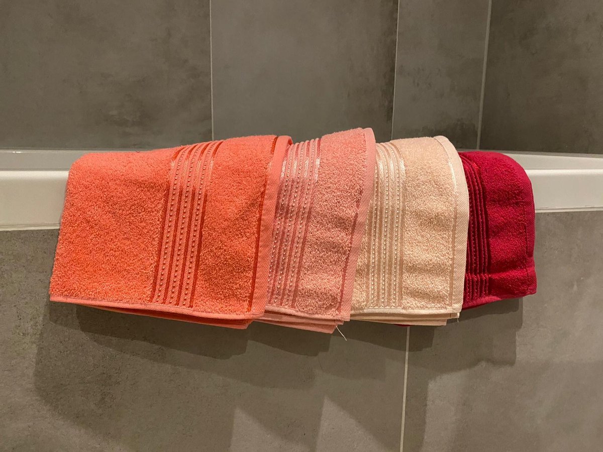 Handdoeken Set Rood 50 x 90 cm (4 stuks)