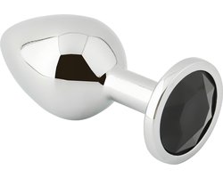 Banoch - Buttplug Aurora black Large - Metalen buttplug - Diamant steen - zwart