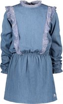 Moodstreet Meisjes jurken & tunieken Moodstreet MT denim dress with ruffles Soft Blue 122/128