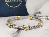 Mei's | Chained Infinity Bangle | dames armband / bangle dames | Stainless Steel / 316L Roestvrij Staal / Chirurgisch Staal | zilver goud / polsmaat 15,5 - 18 cm