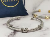 Mei's | Chained Infinity Bangle | dames armband / bangle dames | Stainless Steel / 316L Roestvrij Staal / Chirurgisch Staal | zilver / polsmaat 15,5 - 18 cm