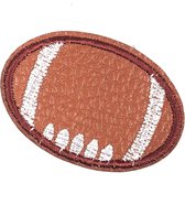 American Football Bal Strijk Embleem Patch 3.7 cm / 5.4 cm / Bruin Wit