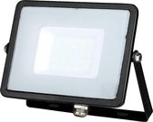 LED Bouwlamp 30 Watt - LED Schijnwerper - Viron Ponimo - Helder/Koud Wit 6400K - Kabelverbinding - Mat Zwart - Aluminium - SAMSUNG LEDs - BES LED