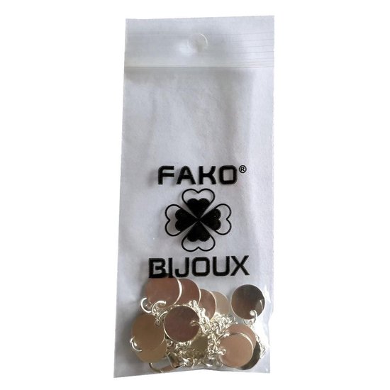 Fako Bijoux® - Ketting - Choker - Muntjes - 38cm - Zilverkleurig - Fako Bijoux®