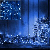 Kerstverlichting blauw 6 m 100 LEDs met timer